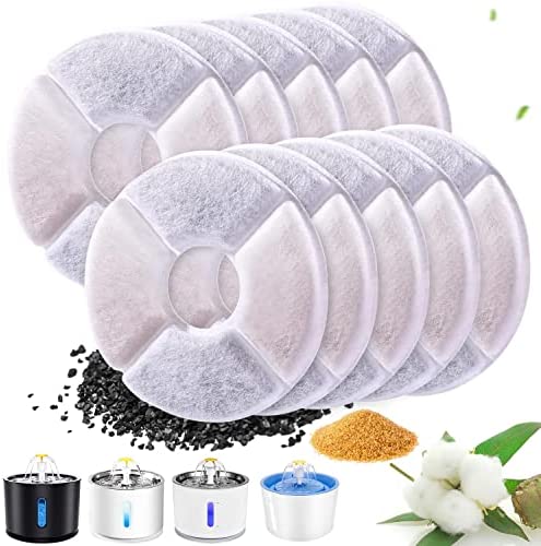 Filtre Fontaine Eau Chat, RBAYSALE 10PCS Filtres de Fontaine à Eau Remplacement Round Rechange Filtre de Chien/Chat , de Fontaine D'animal Familier avec Charbon Actif Avis, Fiche Technique et Prix au Maroc