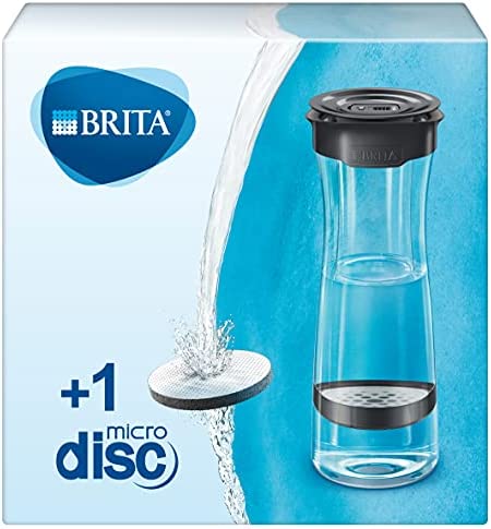 BRITA Bouteille filtrante Gris Foncé, réduit le chlore, le plomb et autres impuretés organiques pour une eau du robinet plus pure, sans BPA, 1 filtre MicroDisc inclus Avis, Fiche Technique et Prix au Maroc