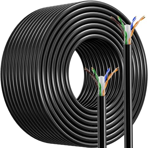 Cable Ethernet 50M, CAT6 Cable RJ45 d'installation 50m extérieur étanche, UTP Gigabit Câble Réseau Bobine, 250MHZ Haut Débit Cable LAN pour Switch, Routeur, Modem, PS4, PS5 Avis, Fiche Technique et Prix au Maroc
