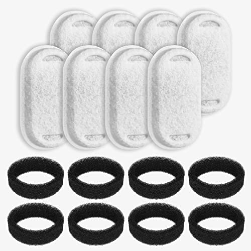 16 Packs Filtre Fontaine Eau Chat, Filtre à Charbon 8 pièces et Une éponge en Mousse 8 pièces pour Chat en Acier Inoxydable de 3.2L Fontaines Avis, Fiche Technique et Prix au Maroc