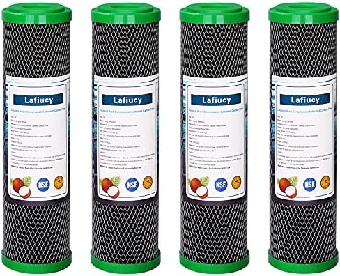 Lafiucy 5 Microns 10 pouces Filtre à eau en charbon actif de coquille de noix de coco, CTO, 4 packs, compatible avec le système de filtration domestique sous évier et sur le comptoir Avis, Fiche Technique et Prix au Maroc