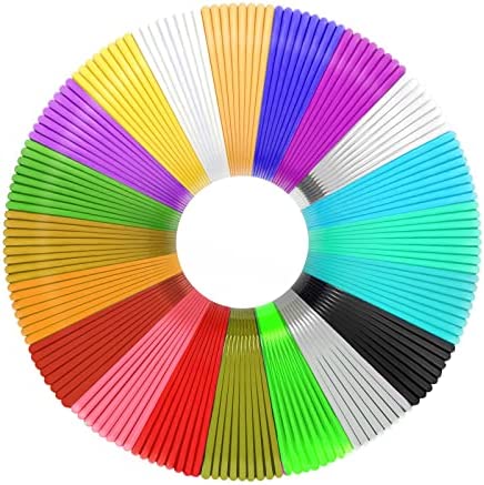 Recharges de Stylo à Impression 3D en PLA, Filament PLA 1.75mm, 20 Couleurs PLA 5m par Rouleau, Filament Imprimante 3D, 3D Print Filaments pour Enfants Filamant de Crayon 3D pour Dessin Fiche Technique et Prix au Maroc