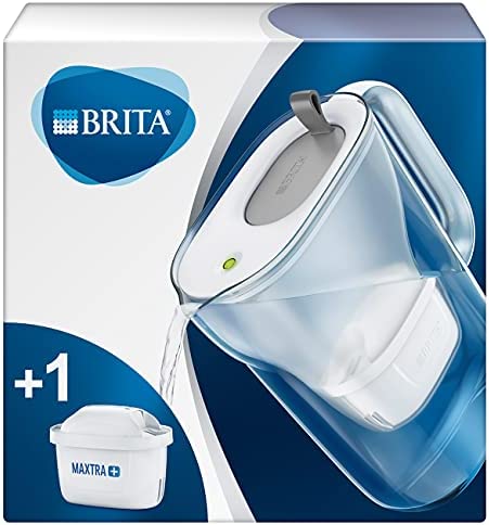 BRITA Carafe filtrante Style grise + 1 filtre MAXTRA+, réduit le calcaire, le chlore et le plomb pour une eau du robinet plus pure, sans BPA. Avis, Fiche Technique et Prix au Maroc