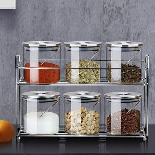 6 Boites à Epices en Verre plus Support
 Fiche Technique et Prix au Maroc