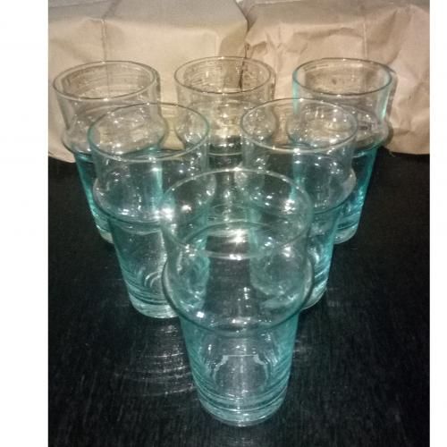 6 Verres grand format, pour eau et jus produit artisanal beldi 220ml
 Fiche Technique et Prix au Maroc