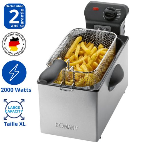 Bomann Friteuse à huile électrique -3L -2000W-en Acier Inoxydable
 Fiche Technique et Prix au Maroc