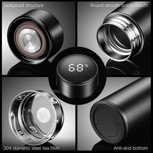 Bouteille d'eau thermos sous vide intelligente inox affichage de la température
 Fiche Technique et Prix au Maroc