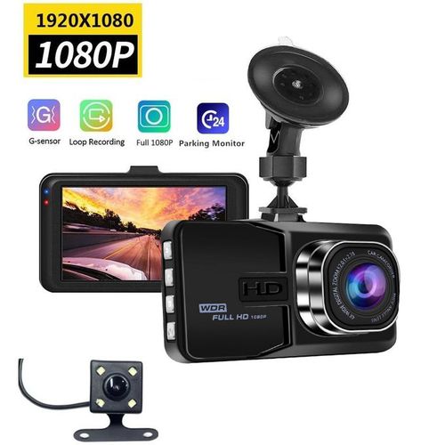 Caméra Voiture DVR tableau de bord Caméra de Recul FullHD,Double caméra DashCam
 Fiche Technique et Prix au Maroc
