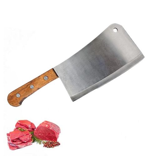 Couteau de Chef en acier inoxydable, couperet, hachoir à viande, manche en bois
 Fiche Technique et Prix au Maroc
