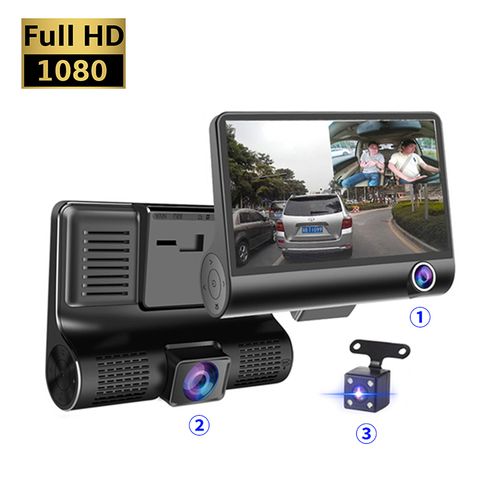 DashCam Car DVR 4 pouces Full HD 1080P Enregistreur vidéo à 3 lentilles
 Fiche Technique et Prix au Maroc