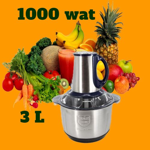 Hachoir électrique 3L en acier inoxydable 1000 wat
 Fiche Technique et Prix au Maroc