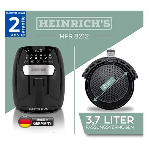 Heinrich's Friteuse à air chaud sans huile 1500 Watts 3,7 litres
 Fiche Technique et Prix au Maroc