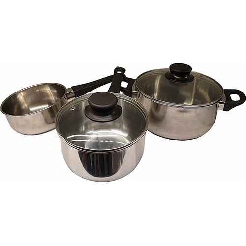 Ikea Batterie de cuisine, 3 pièces, verre/acier inoxydable
 Fiche Technique et Prix au Maroc