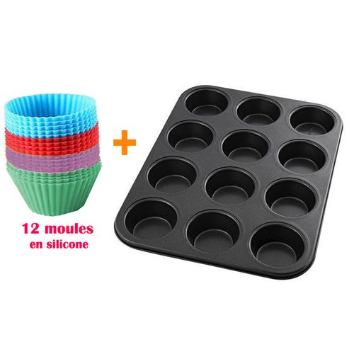 Moule à gâteau pour pâtisserie cupcake x12 + fond de gateau en silicone 12pcs
 Fiche Technique et Prix au Maroc