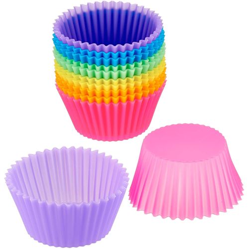 Moules Cupcake en Silicone//Moules Muffin Réutilisables-12 Pièces Multi couleurs
 Fiche Technique et Prix au Maroc