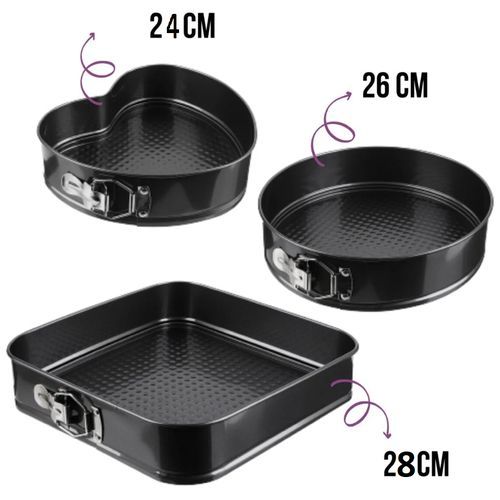 Offfre Ensemble de 3 moules à gâteaux moule rond moule coeur moule
 Fiche Technique et Prix au Maroc