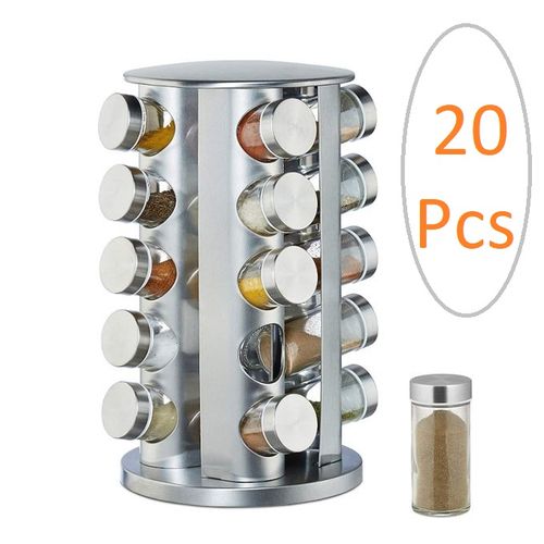Offfre ensemble 20 pots à épices Étagère à épices rotative
 Fiche Technique et Prix au Maroc