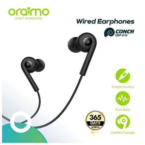 Oraimo Ecouteurs intra-auriculaires filaires Conch avec micro
 Fiche Technique et Prix au Maroc