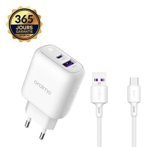 Oraimo PowerCube 2 Pro Type Europe Chargeur rapide intelligent pour tous les ports
 Fiche Technique et Prix au Maroc