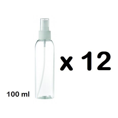 PACK 12 FLACONS SPRAY VIDES 100ML - TRANSPARENT EN PLASTIQUE POUR PULVÉRISATION
 Fiche Technique et Prix au Maroc