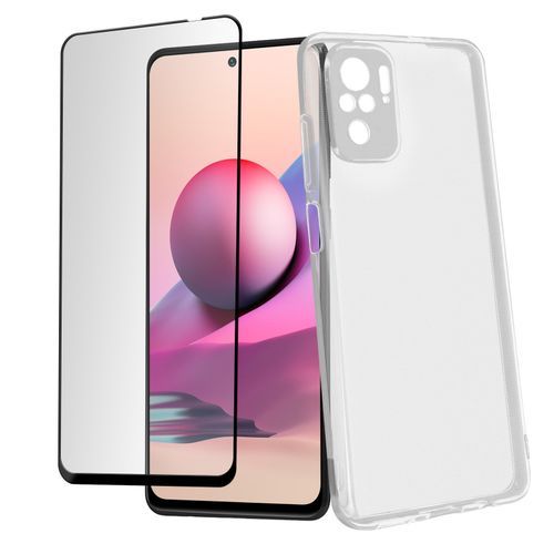 Pack Protection Coque Silicone Gel + Film Verre Trempé Noir Xiaomi Redmi Note 10 pro
 Fiche Technique et Prix au Maroc