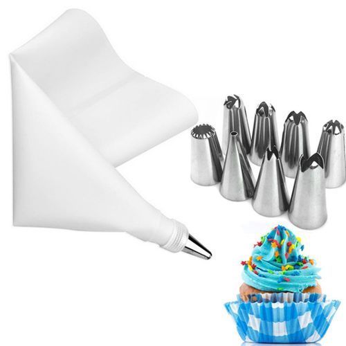 Sac à Pâtisserie en Acier Inoxydable Pour Gâteaux avec 9 Embouts Différents
 Fiche Technique et Prix au Maroc