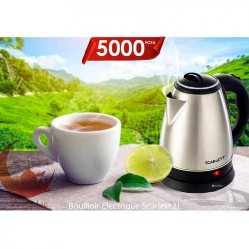 Scarlett bouilloire électrique, 2L acier inoxydable bouilloire électrique rapide
 Fiche Technique et Prix au Maroc