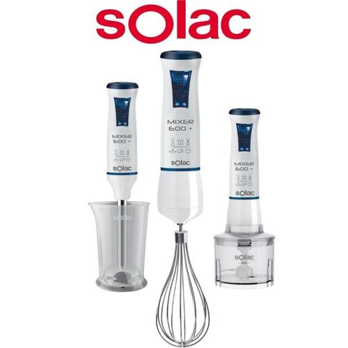 Solac 600 Plus Mixeur plongeant 3 en 1 en inox avec bol hachoir et batteur original espagne
 Fiche Technique et Prix au Maroc