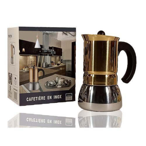 TATCH Cafetière Italienne Xpresso En INOX Finition Cuivre Poli  Romantique 9 Tasses
 Fiche Technique et Prix au Maroc