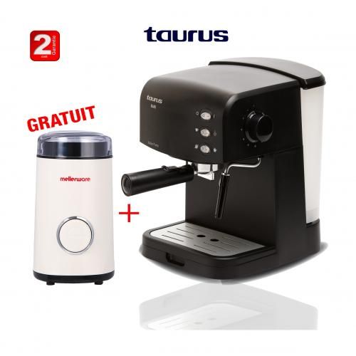 Taurus Cafetière BARI Machine à Café Expresso850w15bars+Moulin gratuit-2ans de garantie
 Fiche Technique et Prix au Maroc