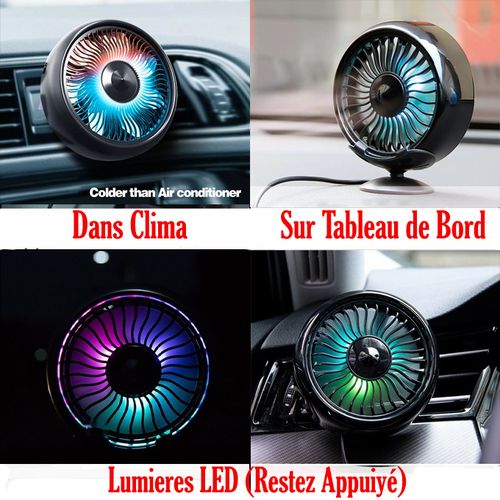 Ventilateur Voiture USB, Émetteur De Froid , Aussi Frais Que La Clim - Noir
 Fiche Technique et Prix au Maroc