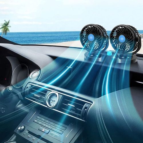 Ventilateur de voiture à double tête Portable Rotatif Voiture, Camion
 Fiche Technique et Prix au Maroc