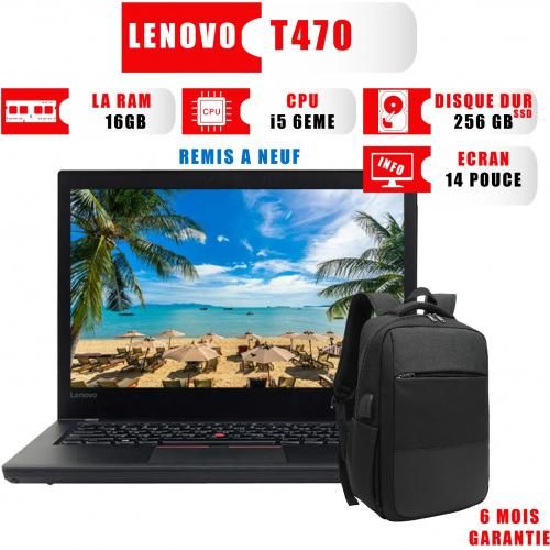 Lenovo Thinkpad T470 Core i5-6ème Génération RAM 16GB 256 SSD Sac a dos Gratuit -Remis a Neuf
 Fiche Technique et Prix au Maroc
