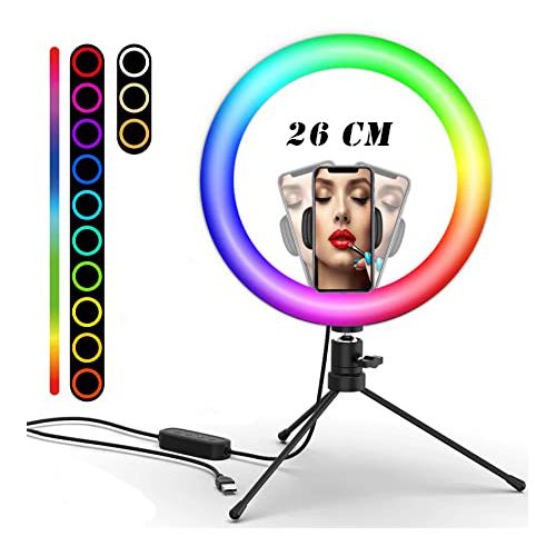 Astro Lighting RGB Ring Light 26cm avec petite support facile à utiliser et à transporter
 Fiche Technique et Prix au Maroc