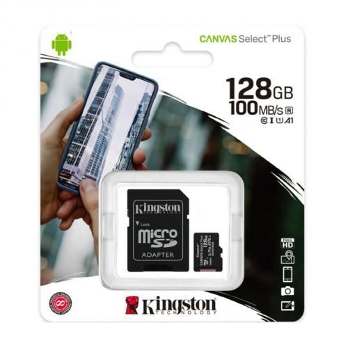 Kingston Carte-mémoire classe 10-128 GB Avec adaptateur
 Fiche Technique et Prix au Maroc