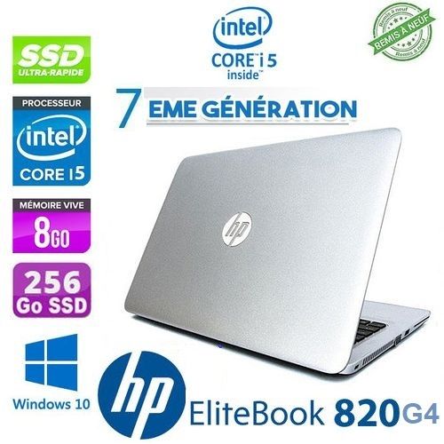 Hp Elitebook 820 G4 Core i5 7éme génération 8Go Ram 256Go SSD -Remis à neuf
 Fiche Technique et Prix au Maroc