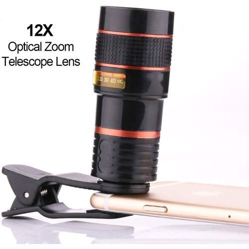 télescope objectif  12x objectif Télescope externe pour Téléphone mobile-ou seule Hd double mise au point monoculaire grand Angle oeil de poisson Macro lentilles de caméra de smartphone laque pince universelle
 Fiche Technique et Prix au Maroc