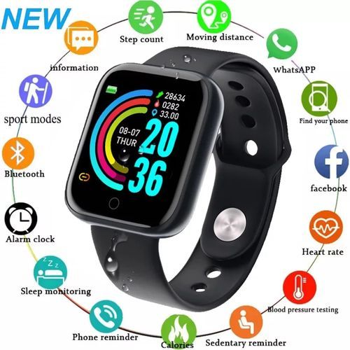 Smart watch pour femmes et hommes Y68 Bracelet de fitness
 Fiche Technique et Prix au Maroc