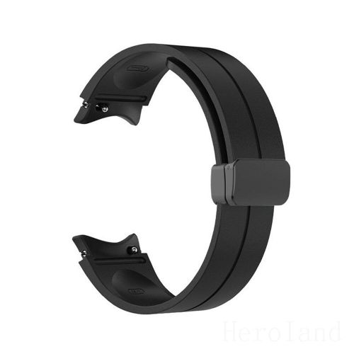 Bracelet en Silicone 20mm Noir pour Samsung Galaxy Watch 5 pro, 40mm 44mm, Bracelet à boucle magnétique
 Fiche Technique et Prix au Maroc
