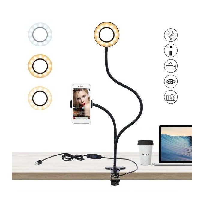 product_image_name-Generic-Ring Light Selfie LED 3 Modes + Support Telephone + Clip - Pour Maquillage, Live, Facebook,instagram, Tiktok, Youtube-5