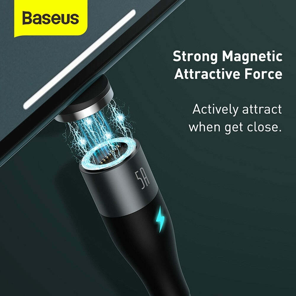 Câble de données de charge rapide magnétique Baseus Zinc USB vers M + L + C 5A 1M - Blanc