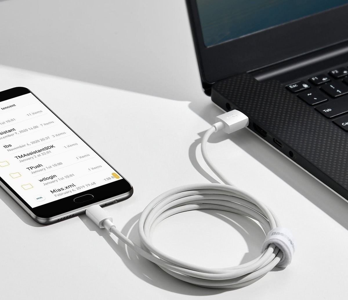 Baseus Cable Simple Wisdom 2PCS/Set For Micro 2.1A 1.5m White MOQ:50 ( TZCAMZJ-02) - buy with delivery from China - F2 Spare Parts