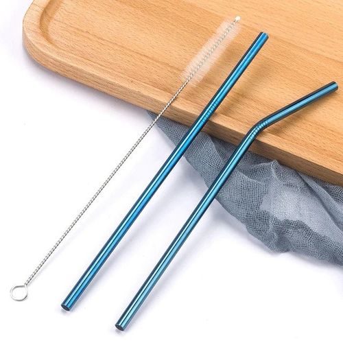 2 pailles en acier inoxydable réutilisable - Bleu
 Fiche Technique et Prix au Maroc