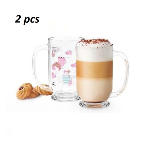 2 pièces - tasses Coffee ou Hot Chocolate imprimées en verre transparent, 33 CL
 Fiche Technique et Prix au Maroc