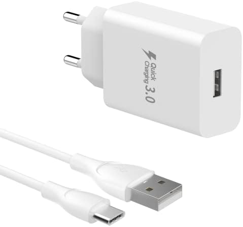 Chargeur Type C Charge Rapide pour Samsung Galaxy A13 A14 4G/ 5G, A12, S10, S9, S8, A04S, A20e, A21S, A23, A32, A33, A40, A41, A50, A51, A53, Super Fast Charging Secteur AVCE 1.5m USB C Cable Fiche Technique et Prix au Maroc