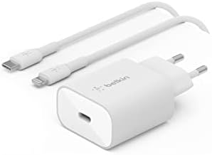 Belkin Chargeur secteur USB-C PPS Power Delivery 25 W avec câble MFi USB-C vers Lightning (USB Type-C, adaptateur PD PPS, compatible charge rapide, pour iPhone 13, 12, Pro, Pro Max, mini, etc.) Fiche Technique et Prix au Maroc