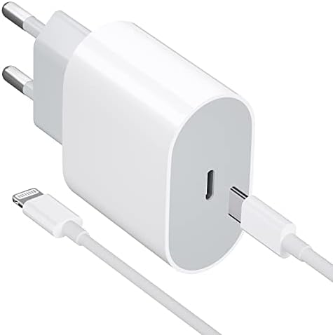 Chargeur Rapide iPhone, Chargeur Rapide USB 20W PD 3.0 avec Câble USB C vers Lighting de 1 m, Compatible iPhone14/14Pro/14ProMax/13/13Pro/13ProMax/12/12ProMax/11/11Pro Max/XR/X Fiche Technique et Prix au Maroc