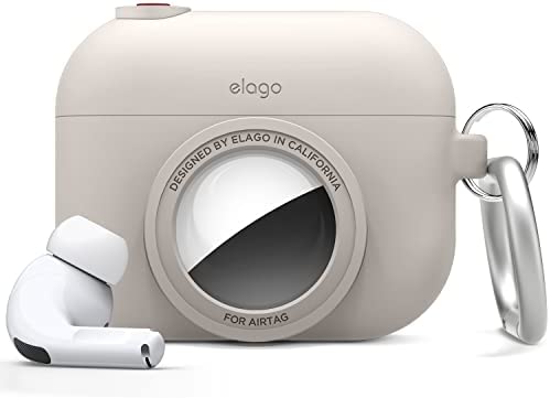 elago Coque Instantané Compatible avec AirPods Pro, Compatible avec AirTag, Étui au Design Classique pour Appareil Photo, Porte-clés Inclus [Dispositif de Suivi Non Inclus] (Stone) Avis, Fiche Technique et Prix au Maroc