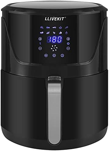 LLIVEKIT Friteuse sans Huile 7L XXL, 1800W Air Fryer, Friteuse à Air Chaud avec Écran Tactile LED, 10 Réglages de Cuisson Préprogrammés, Thermostat Réglable et Contrôle du Temps, Noir Avis, Fiche Technique et Prix au Maroc