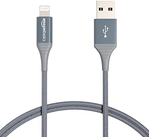 Amazon Basics Câble USB A vers Lightning en nylon double tressage Collection avancée Chargeur certifié MFi pour iPhone Gris foncé 0,9 m Fiche Technique et Prix au Maroc